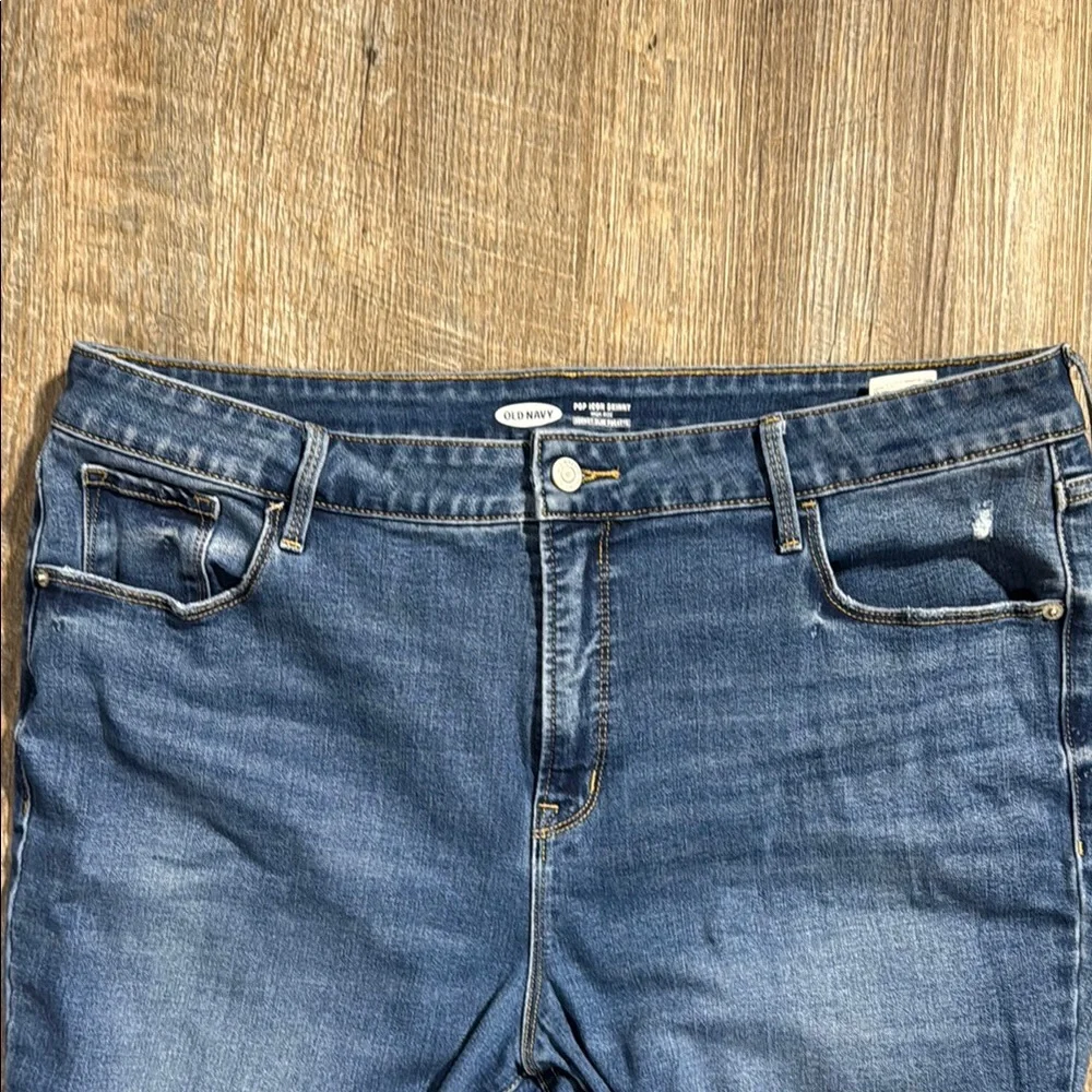 Old Navy Women's Dark Blue Pop Icon High Rise Skinny Jeans - Picture 3 of 6